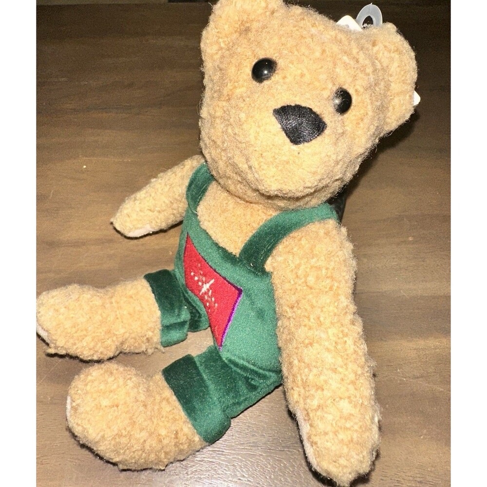 Vintage Hallmark Kiss Kiss Mistletoe Bear Teddy bear & Snowflake W/ Tag
